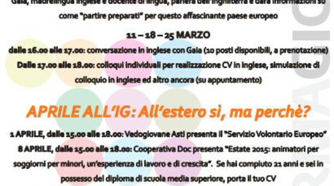 ''Partire preparati'', all’Informagiovani di Asti gli appuntamenti con l’estero