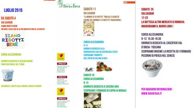 Un luglio ricco di proposte per la Cooperativa della Rava e della Fava