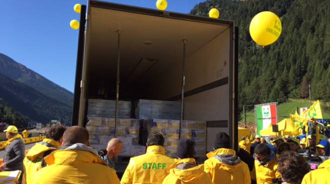 Prosegue la protesta al Brennero per fermare il finto Made in Italy agroalimentare
