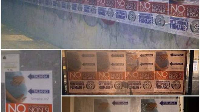 Ius Soli: ‘La cittadinanza non si regala. Siete pronti a firmare?’, CasaPound tappezza Asti di manifesti per promuovere il referendum abrogativo