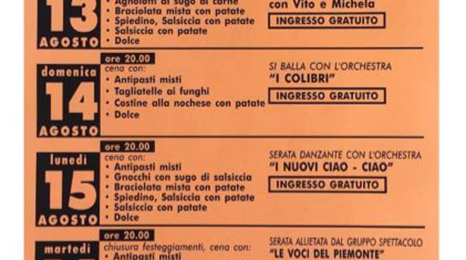 In arrivo il Ferragosto Nochese: giochi, musica ed ottima enogastronomia per tutti