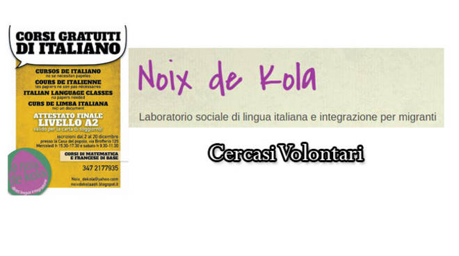 Asti: ricominciano le attività Noix de Kola, si cercano volontari.