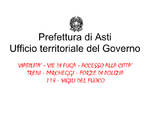 Prefettura di Asti: le indicazioni sui servizi e per la sicurezza alla cittadinanza per il "Settembre Astigiano"