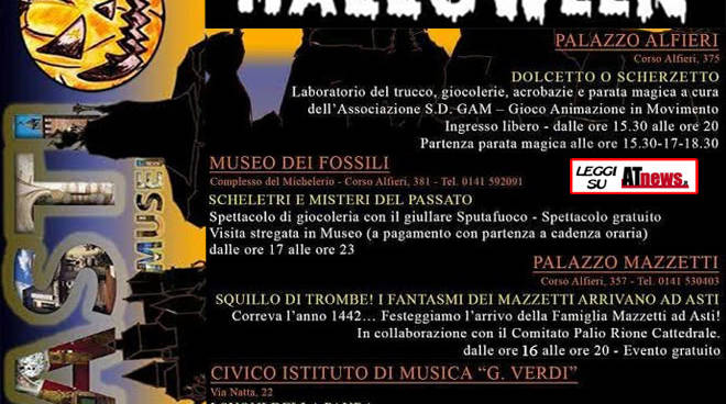 Halloween animerà il 31 ottobre dei Musei astigiani