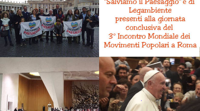 Legambiente Asti con il Forum Salviamo il Paesaggio da Papa Francesco