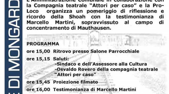 A Mongardino sabato pomeriggio una riflessione in occasione della Giornata della Memoria