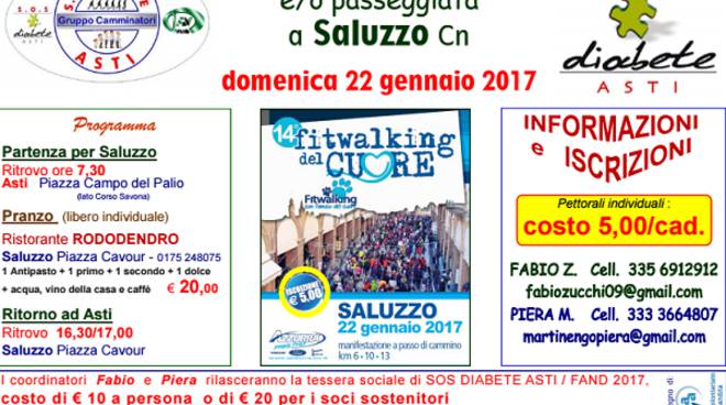 SOS Diabete Asti a Saluzzo per la "14ª Fitwalking del CUORE"