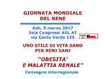 ASL AT, Giornata Mondiale del Rene: Il 9 marzo ad Asti un convegno su obesità e malattie renali