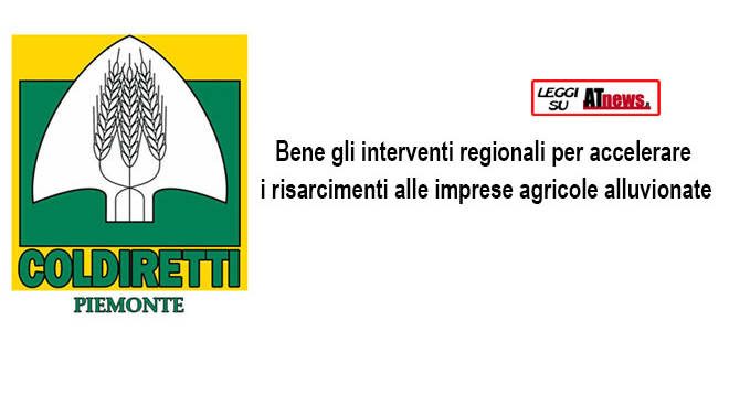 Coldiretti Piemonte: interventi regionali per accelerare i risarcimenti alle imprese agricole alluvionate