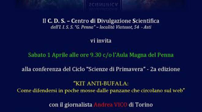 Asti, al Penna il giornalista Andrea Vico presenta un "kit anti-bufala"