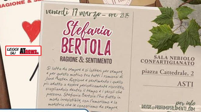 Confartigianato Asti, Profumi per la mente incontra Stefania Bertola