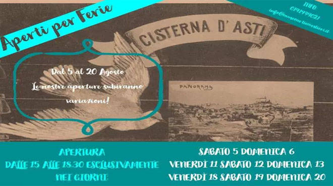 cisterna asti aperti per ferie