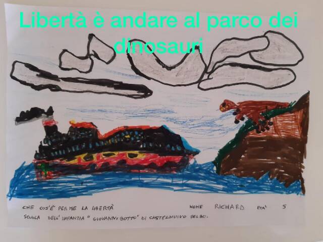 25 aprile 2020: i disegni dei bambini della scuola dell’infanzia di Castelnuovo Belbo