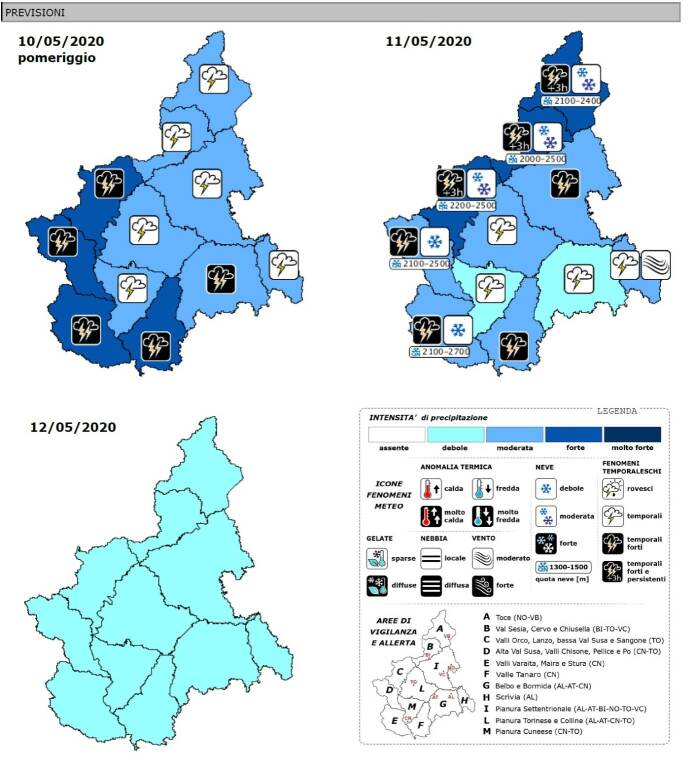 meteo 10/11 maggio 2020