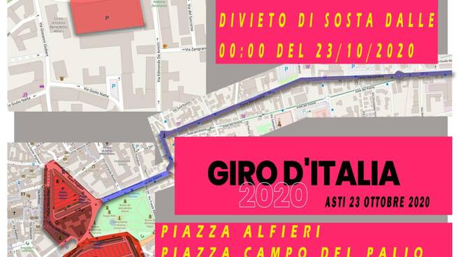 chiusura strade asti giro d'italia 2020