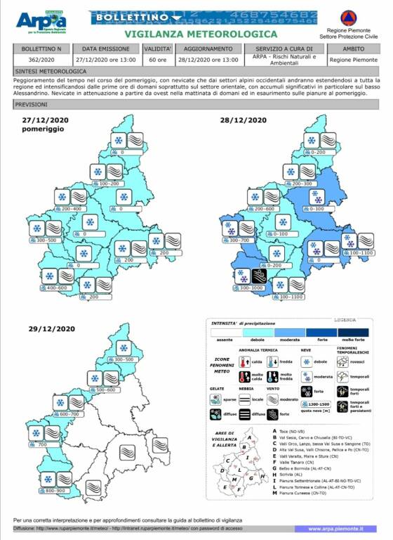 bollettino allerta e vigilanza meteo 27122020 arpa piemonte