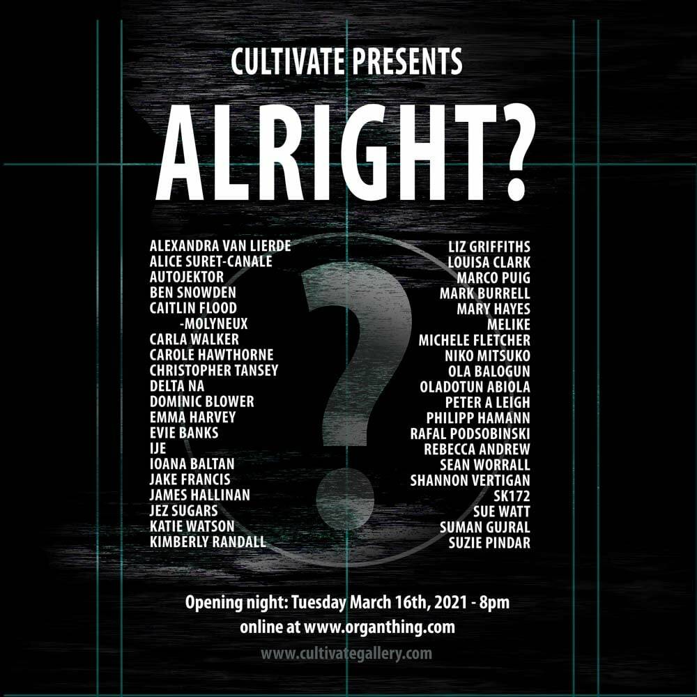 Gli artisti Delta N.A. parteciperanno alla mostra internazionale “Alright?” organizzata dalla galleria londinese Cultivate Art Gallery.
