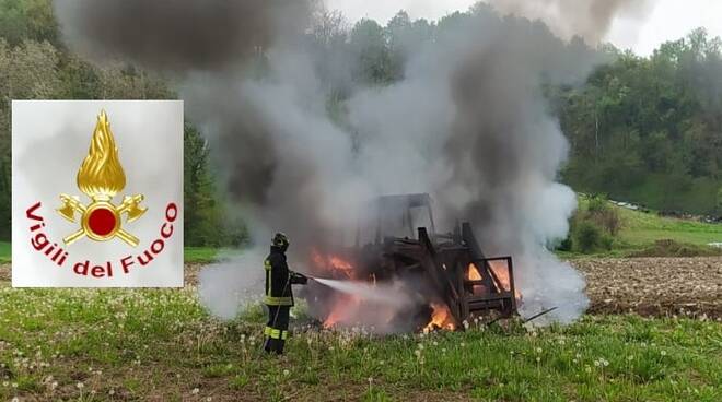 incendio trattore piovà massaia