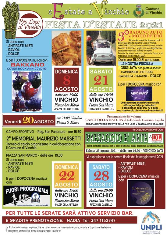 festa patronale vinchio 2021