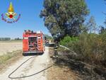 Incendio sterpaglie località Boana 