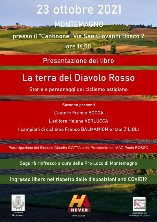 Presentazione libro \"La terra del Diavolo Rosso - Storie e personaggi del ciclismo astigiano\" di Franco Bocca