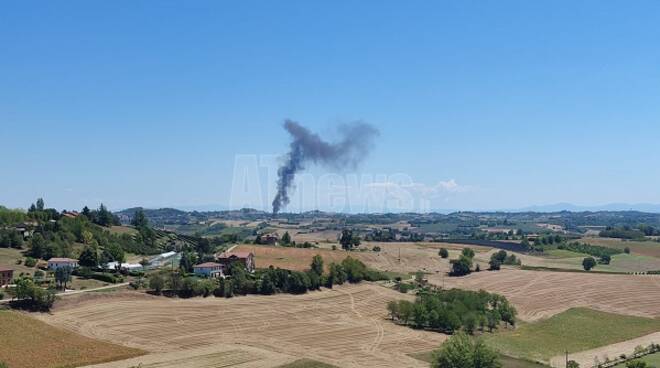 incendio trattore calliano