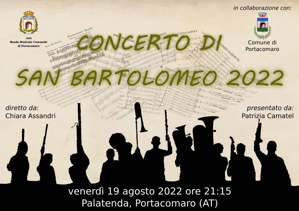 Concerto di San Bartolomeo 2022 della banda di Portacomaro