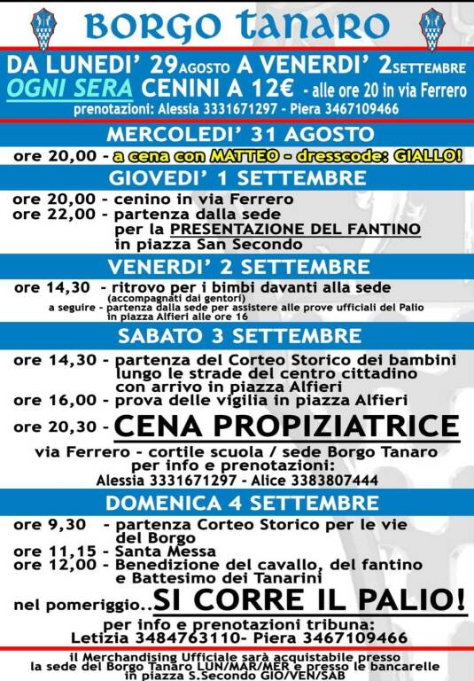 eventi palio 2022 tanaro