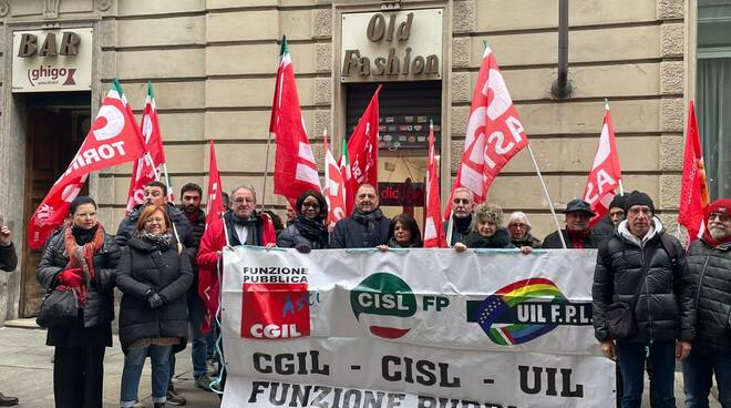 Presidio lavoratori Maina consiglio regionale CGIL