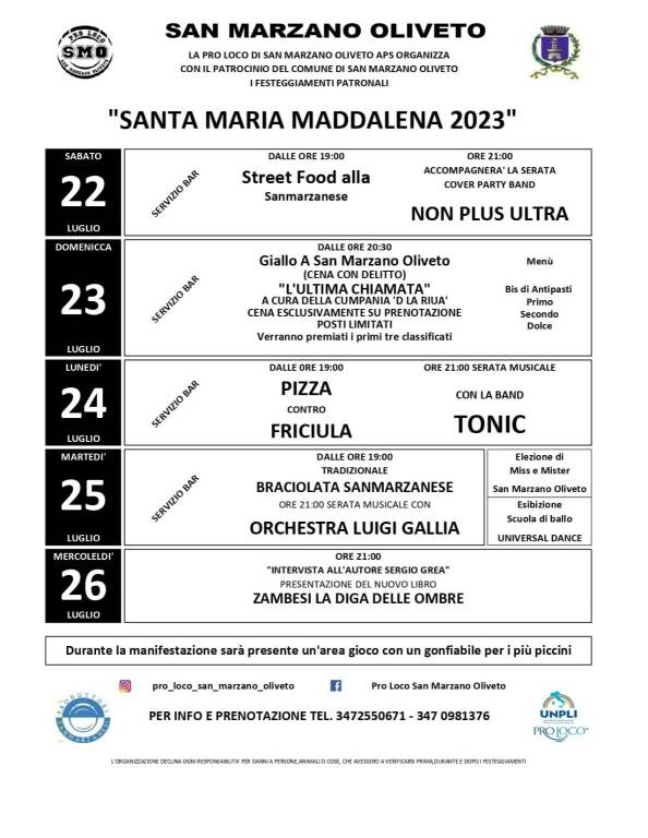 eventi san marzano oliveto 2023