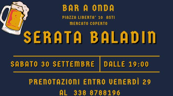 serata baladin 30 settembre bar a onda